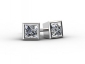 0.80ct princess cut diamond earrings EPBW05 front view