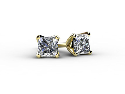 0.80ct EPCY005 yellow princess studs front view  