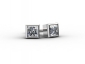 Princess cut earrings EPBP02 front view