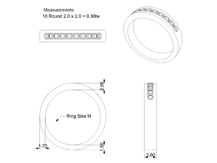 Channel set wedding bands WLDY03 CAD 